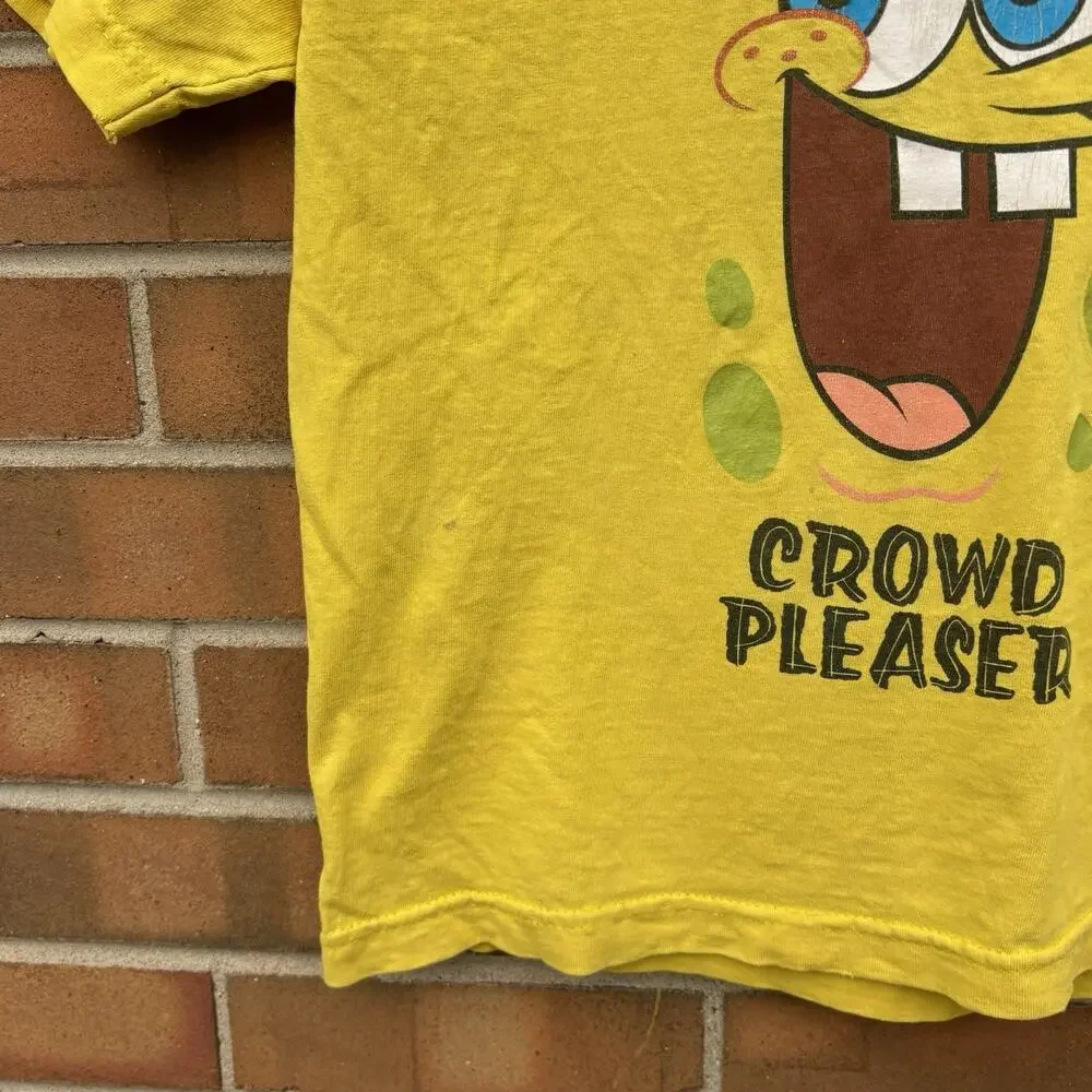 Vintage Nickelodeon SpongeBob SquarePants Crowd Pleaser 2006 Kids T Shirt Y2K